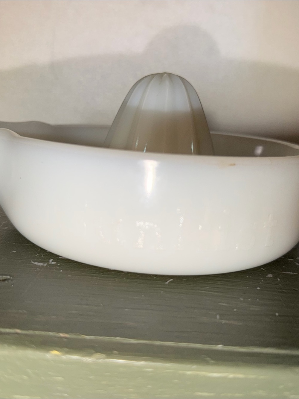 Vintage Sunkist White Milk Glass Reamer Juicer